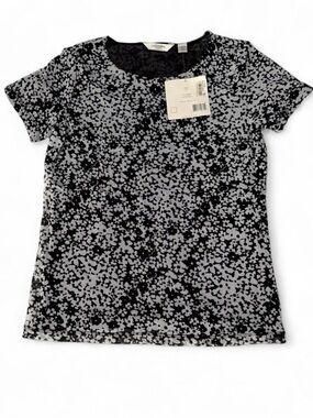 NWT Liz Claiborne Ditsy Floral Micro Mesh Top Petite Small